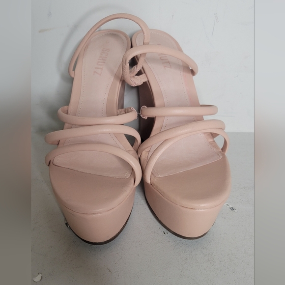 Schutz Cari Sweet Rose Platform Wedge Sandal SZ 8 - Picture 2 of 5
